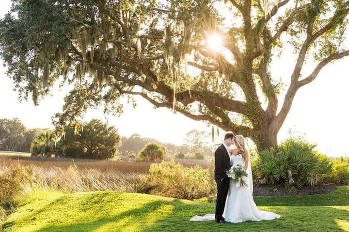 Outdoor wedding area